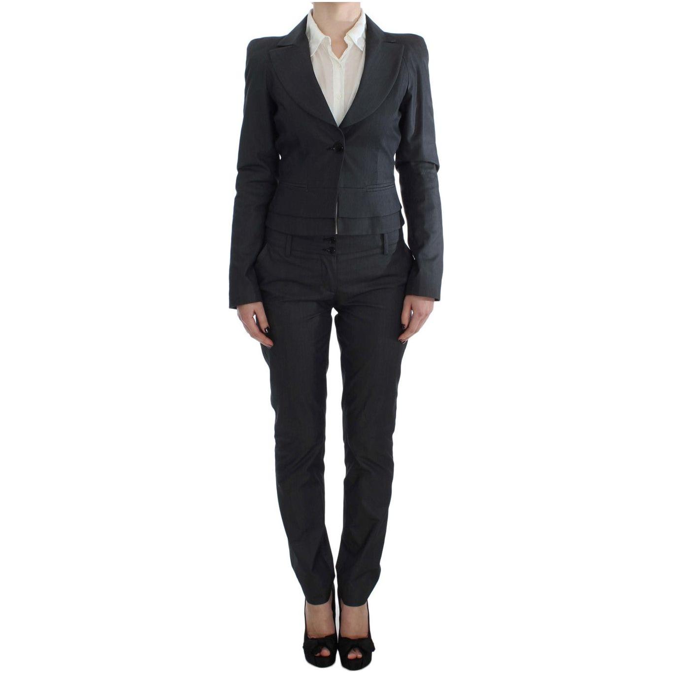 Exte Gray One Button Two Piece Suit Exte