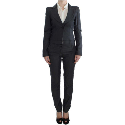 Exte Gray One Button Two Piece Suit Exte