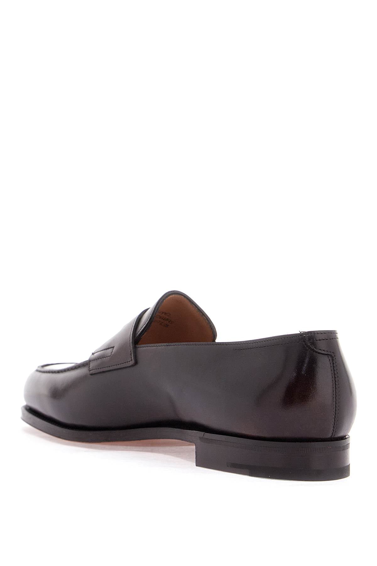 John Lobb dark brown leather oxford shoes with tapered design