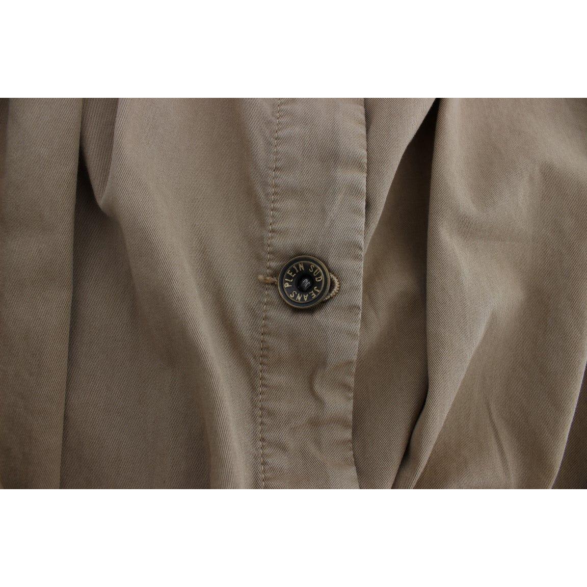 PLEIN SUD Beige Sleeveless Cotton Blouse PLEIN SUD Dim Gray