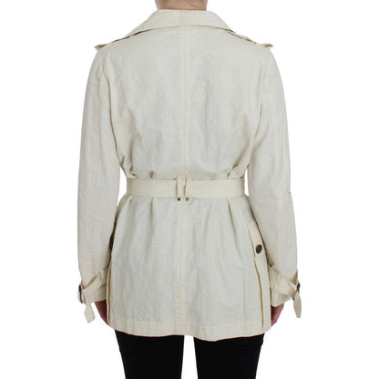 PLEIN SUD White Trench Coat Jacket