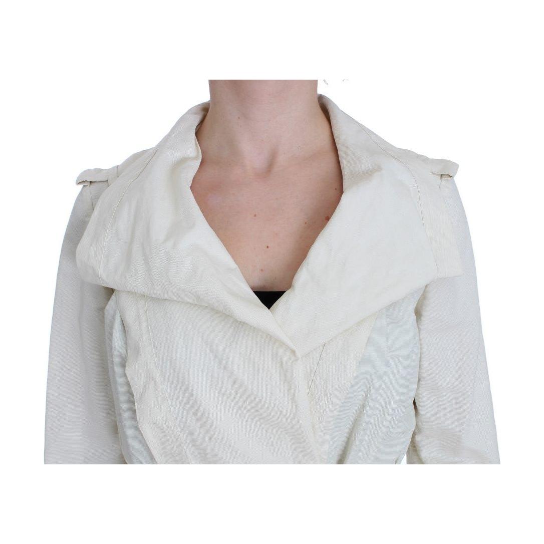 PLEIN SUD White Trench Coat Jacket