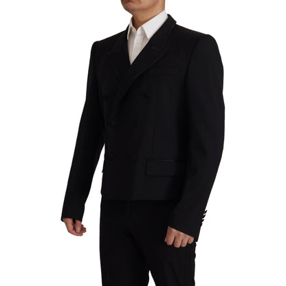 Dolce & Gabbana Black Double Breasted Coat Blazer Jacket