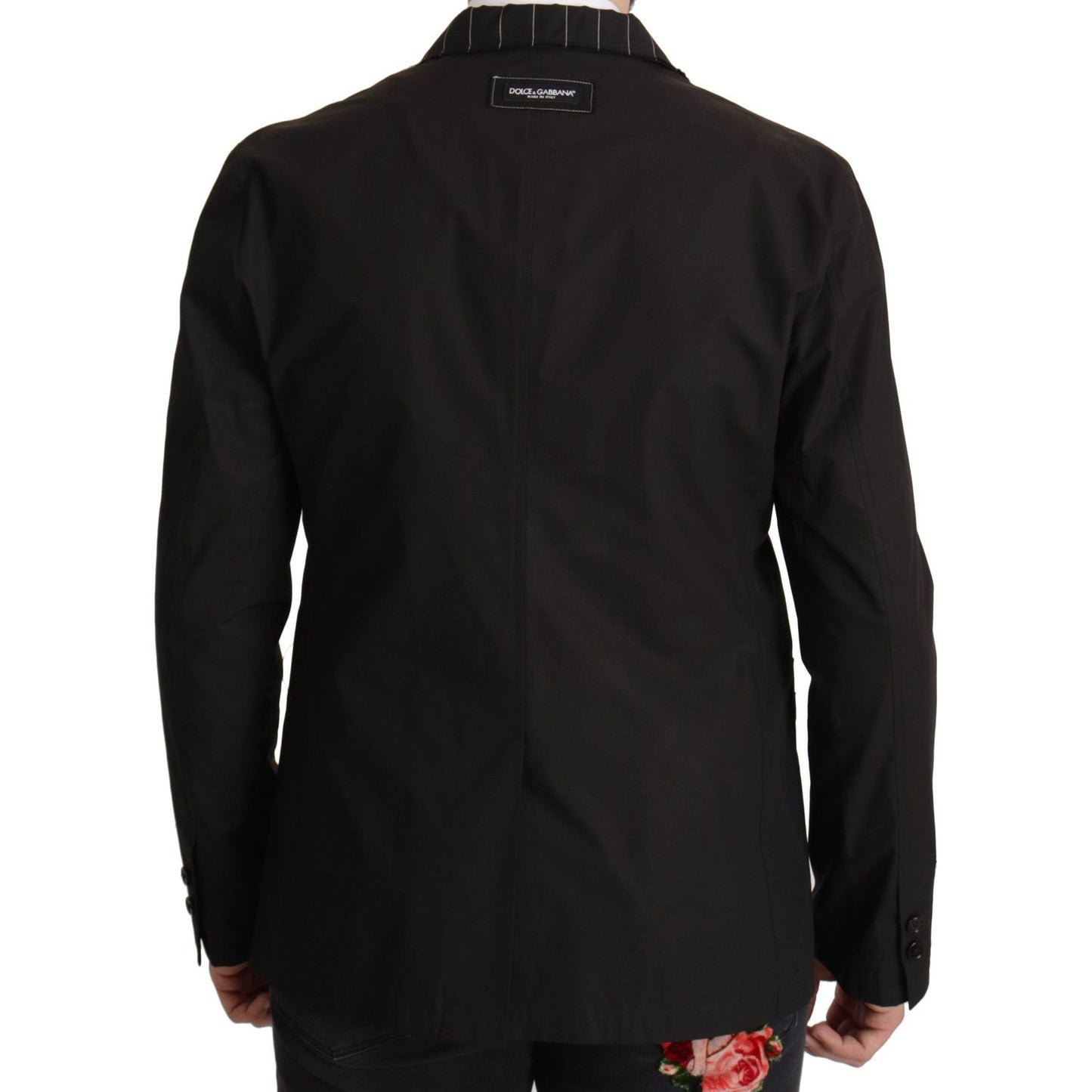 Dolce & Gabbana Elegant Black Cotton-Wool Blend Blazer Jacket Dolce & Gabbana