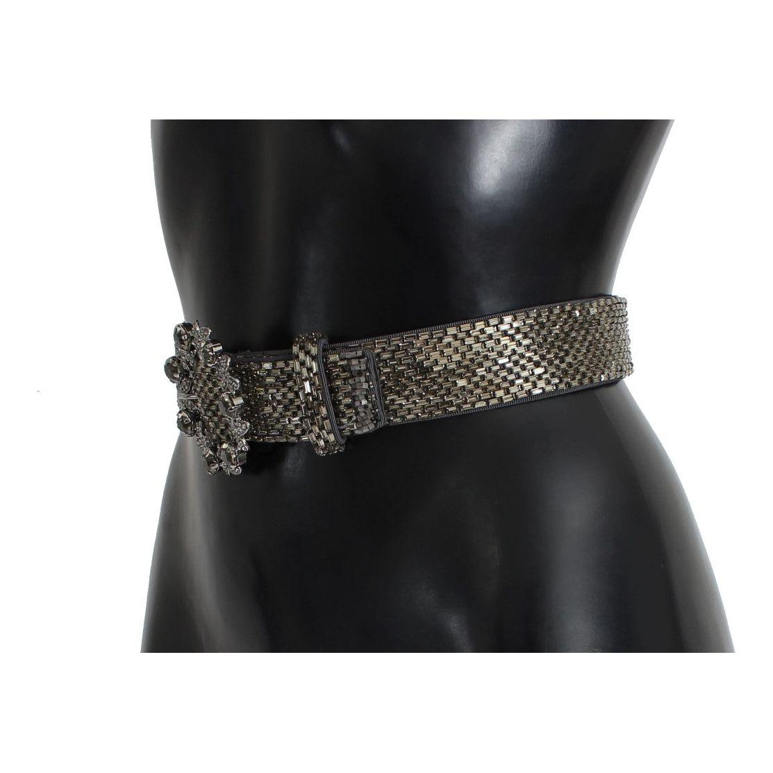 Dolce & Gabbana Crystal Buckle Sequined Waist Belt