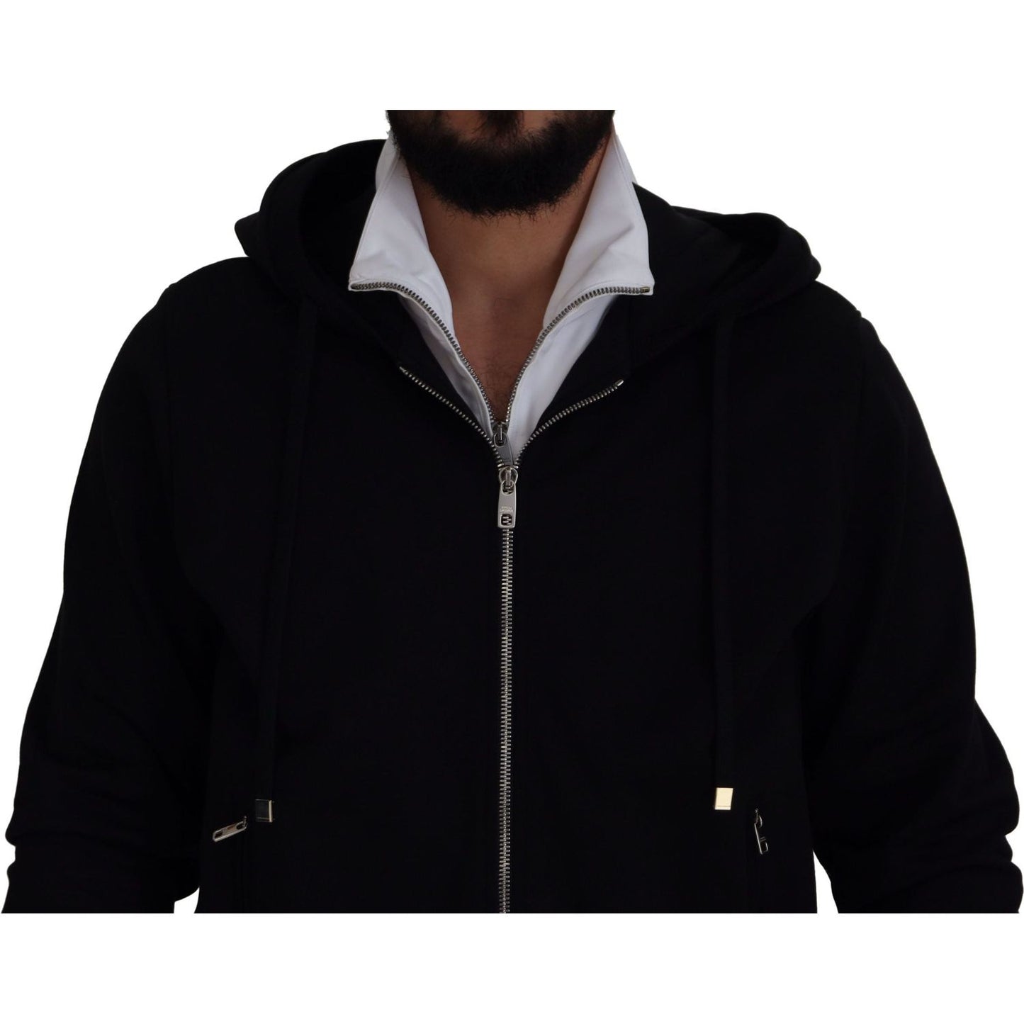 Dolce & Gabbana Elegant Black Bomber Jacket with Hood Dolce & Gabbana