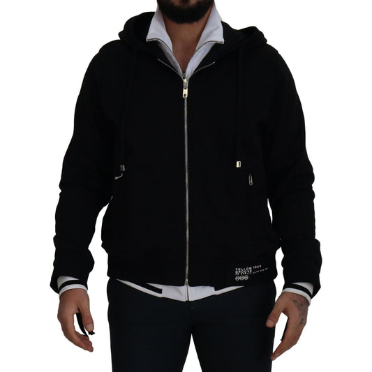 Dolce & Gabbana Elegant Black Bomber Jacket with Hood Dolce & Gabbana