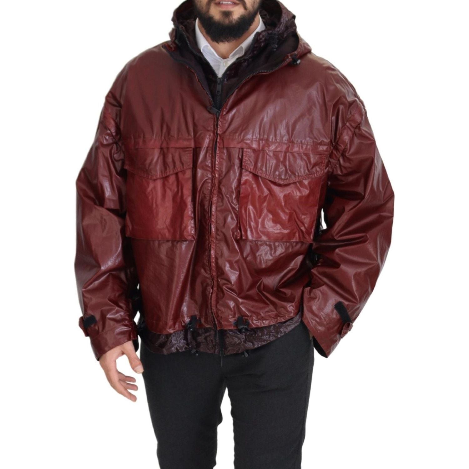 Dolce & Gabbana Bordeaux Cotton Hooded Full Zip Jacket