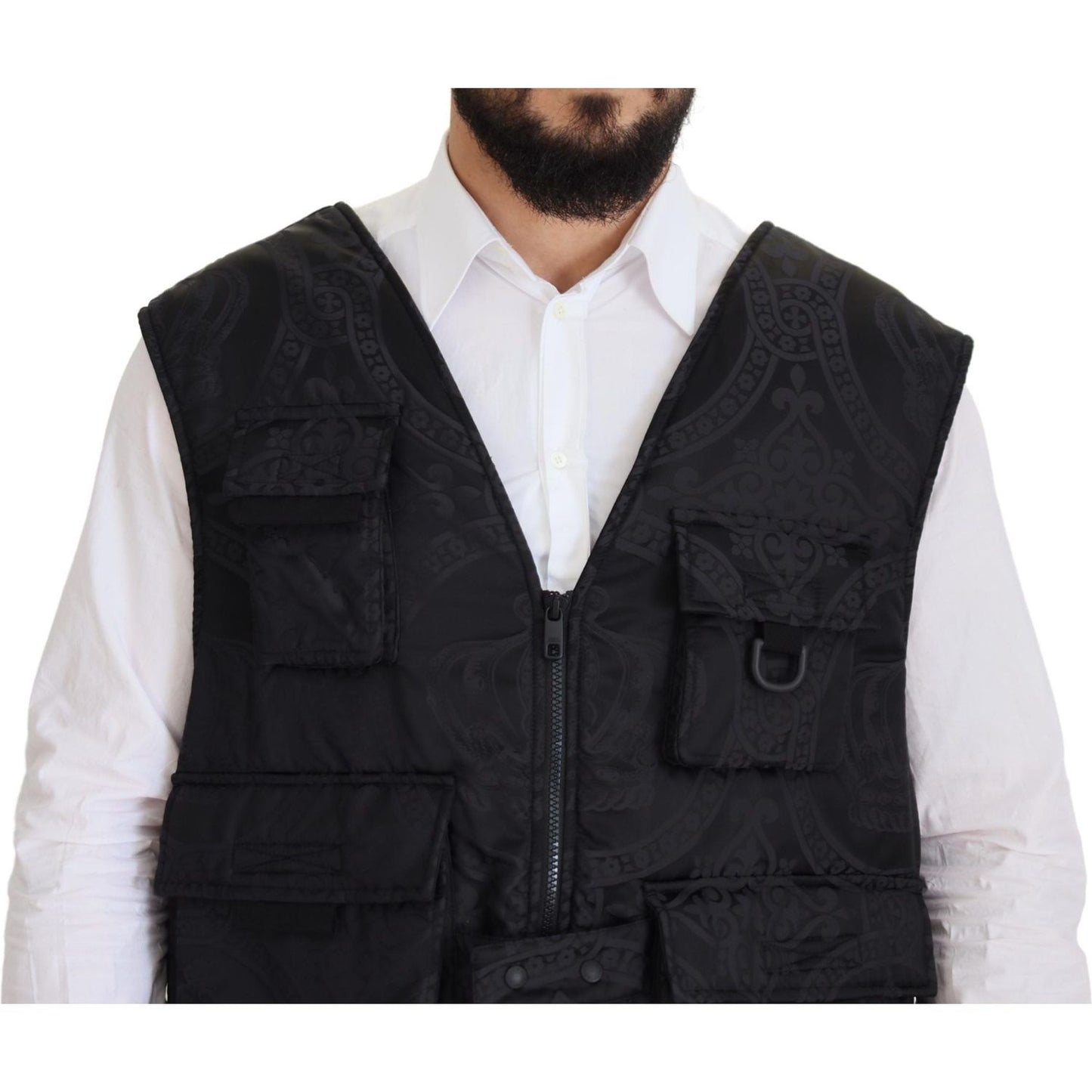 Dolce & Gabbana Elegant Sleeveless Vest Jacket in Black Dolce & Gabbana