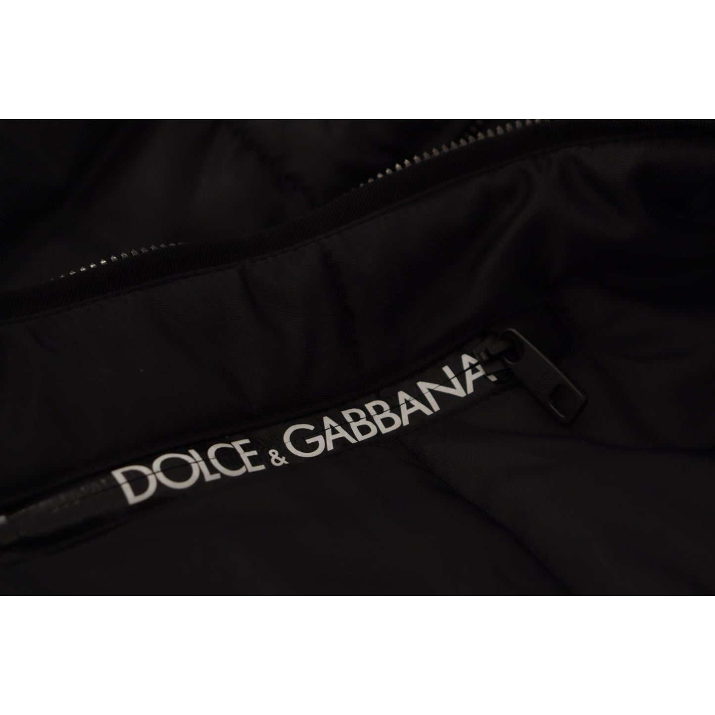 Dolce & Gabbana Black Nylon Hooded Parka Coat Winter Jacket