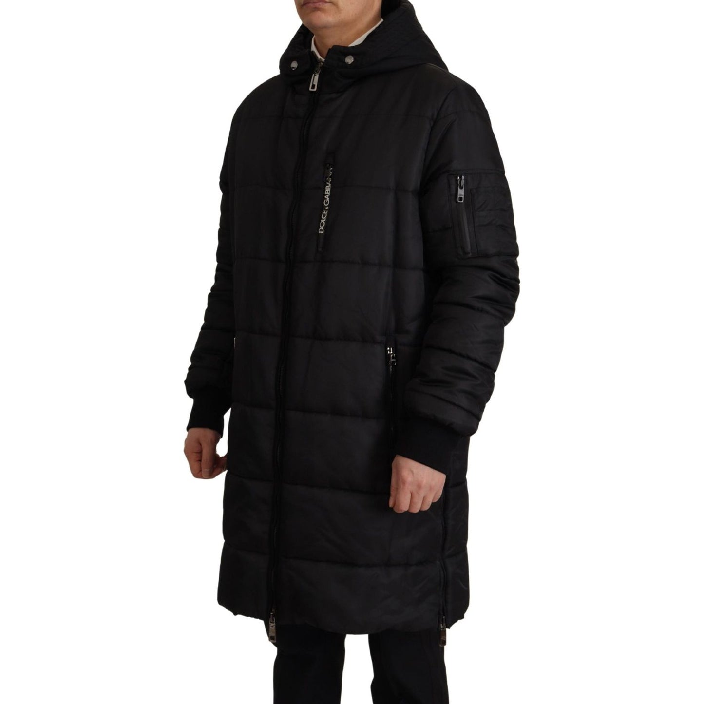 Dolce & Gabbana Elegant Black Hooded Parka Winter Jacket Dolce & Gabbana