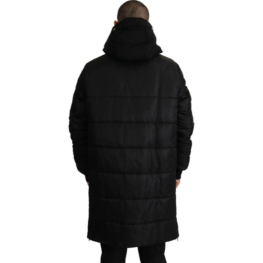 Dolce & Gabbana Elegant Black Hooded Parka Winter Jacket Dolce & Gabbana