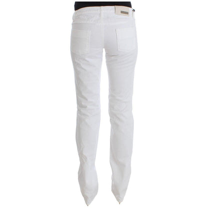 Costume National White Cotton Slim Fit Denim Bootcut Jeans