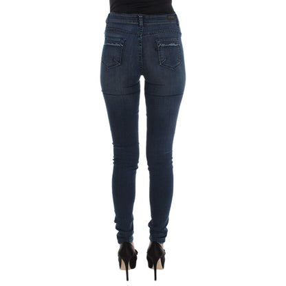 Costume National Blue Cotton Blend Slim Fit Jeans