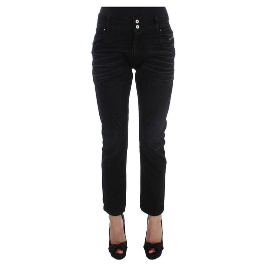 Costume National Black Cotton Slouchy Slims Fit Jeans