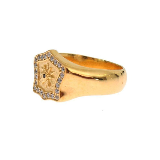 Nialaya Elegant Men's Gold Plated Silver Ring Ring Nialaya