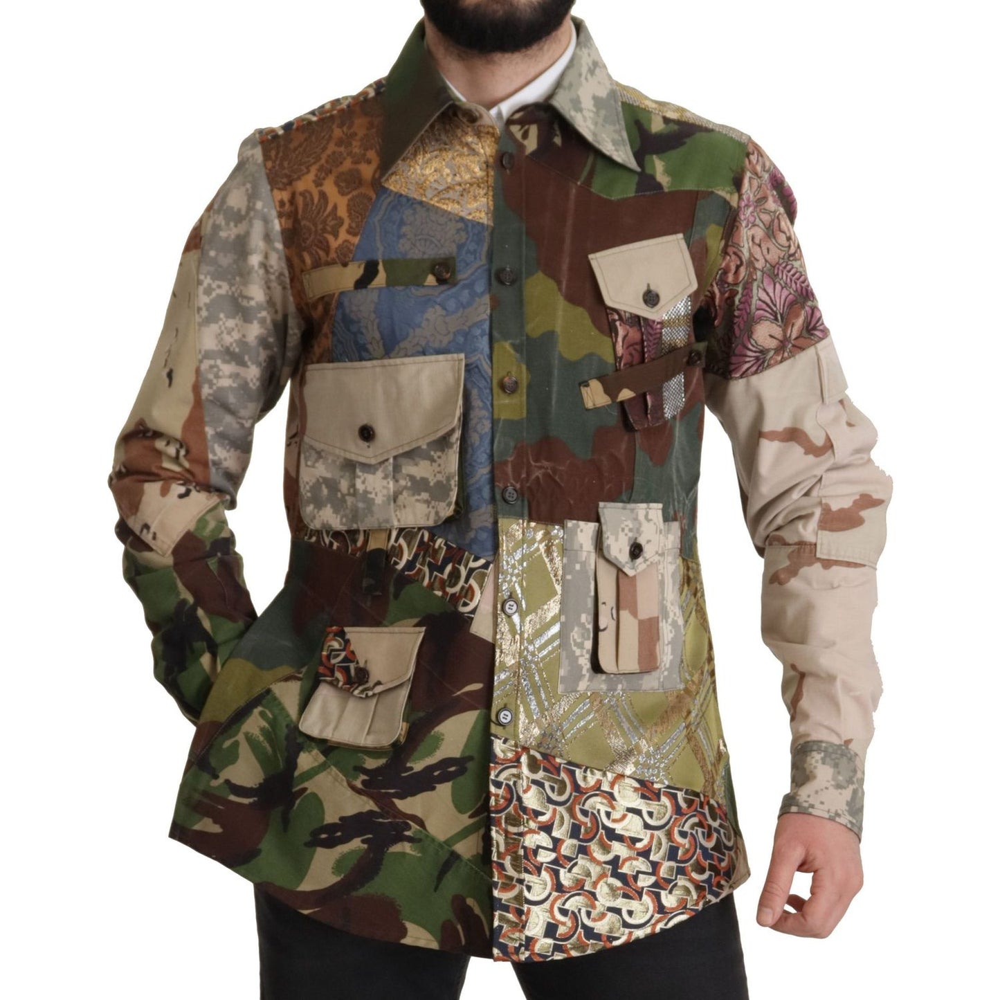 Dolce & Gabbana Patchwork Camouflage Casual Shirt Dolce & Gabbana