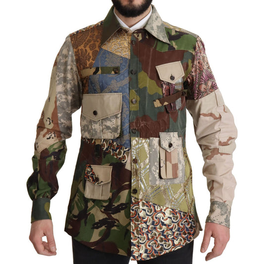 Dolce & Gabbana Patchwork Camouflage Casual Shirt Dolce & Gabbana