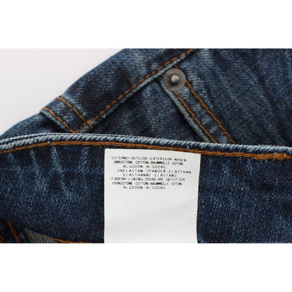 John Galliano Blue Wash Cotton Blend Slim Fit Jeans