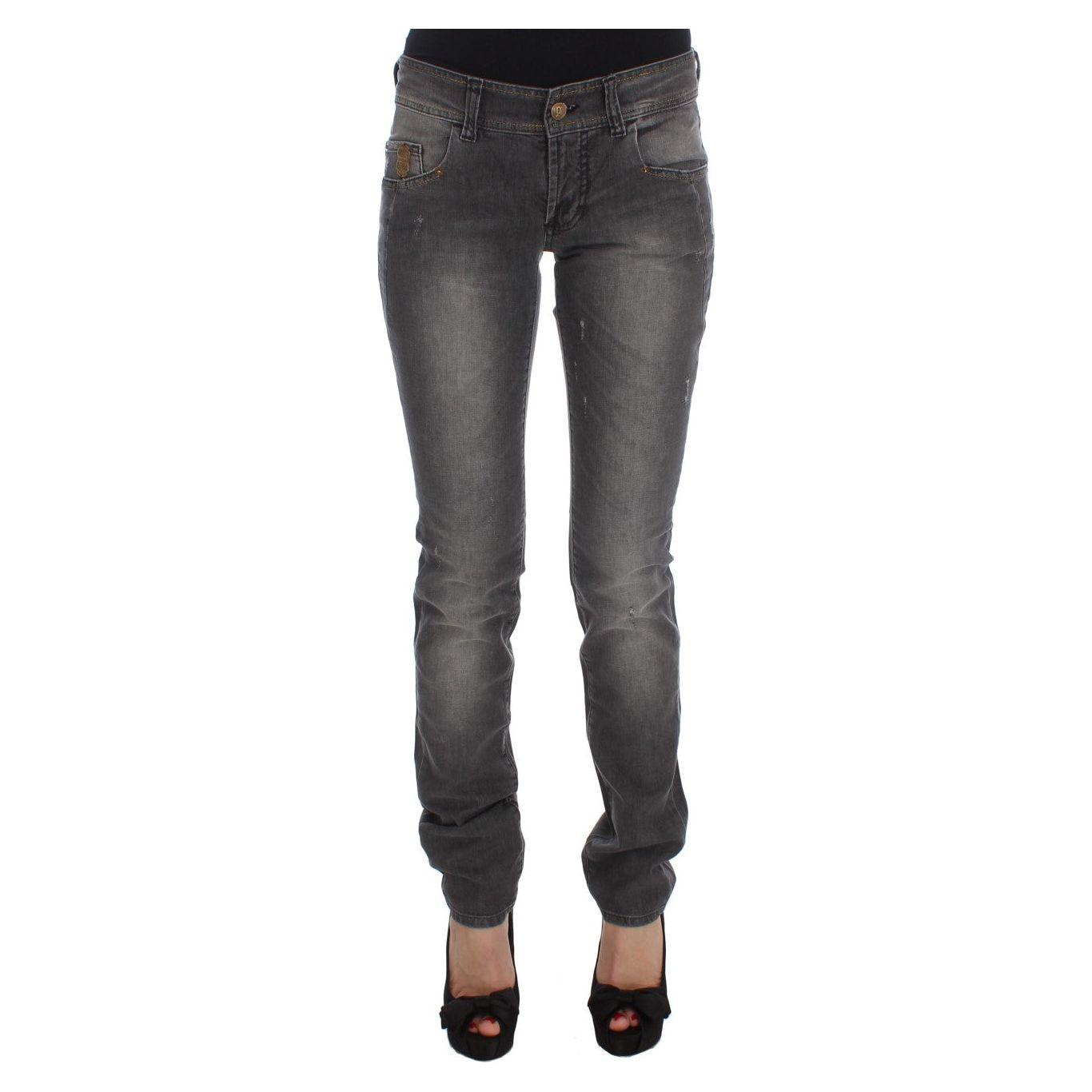 John Galliano Elegant Slim Fit Gray Wash Jeans John Galliano