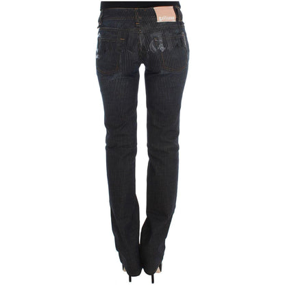 John Galliano Blue Wash Cotton Blend Slim Fit Bootcut Jeans