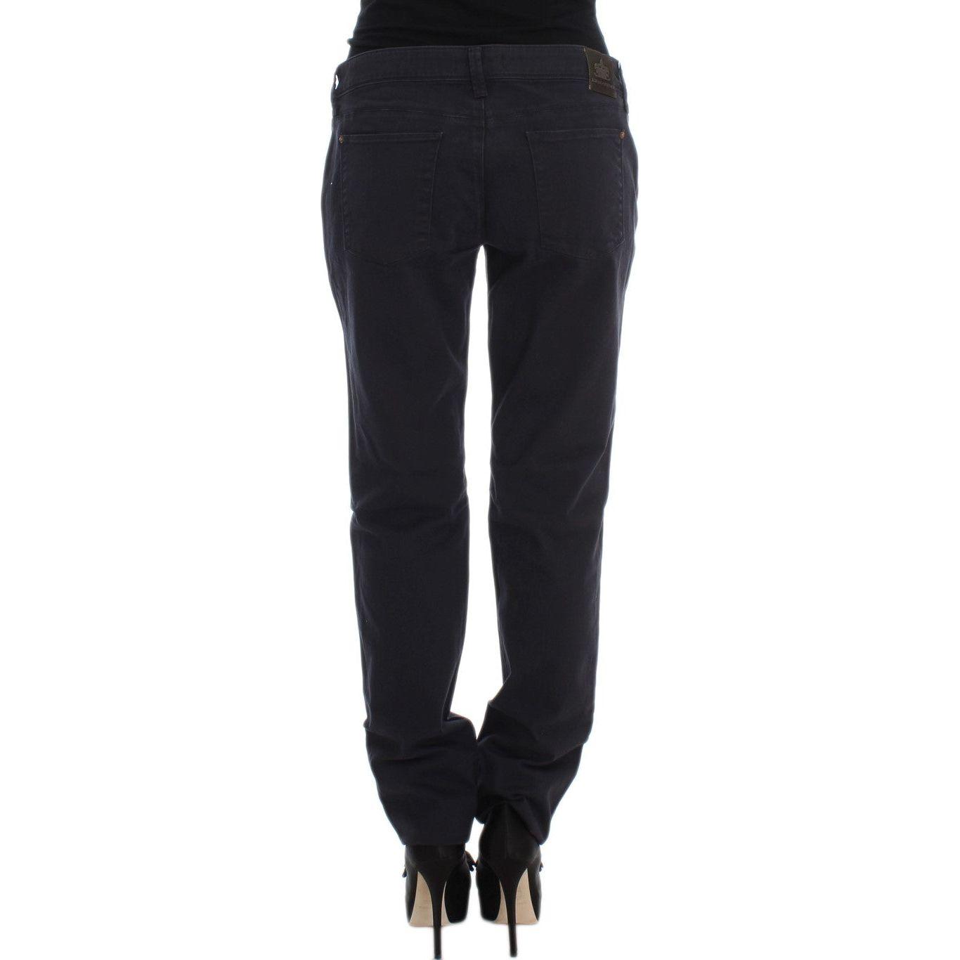 Ermanno Scervino Blue Cotton Blend Casual Fit Pants