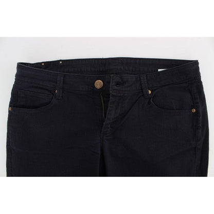 Ermanno Scervino Blue Cotton Blend Casual Fit Pants