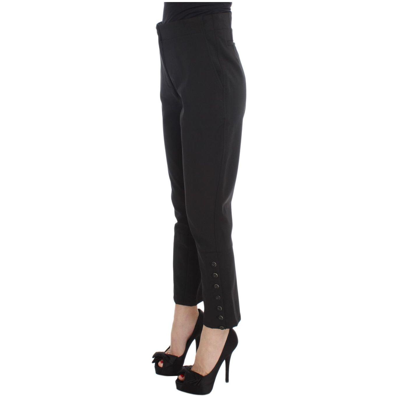 Ermanno Scervino Black Cotton Blend Capri Cropped Pants