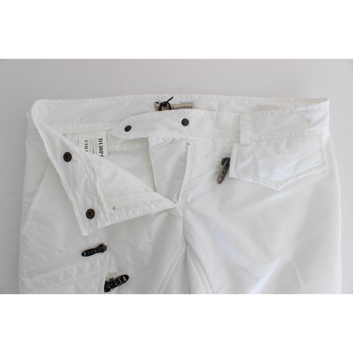 Ermanno Scervino White Nylon Padded Slim Fit Cargo Pants
