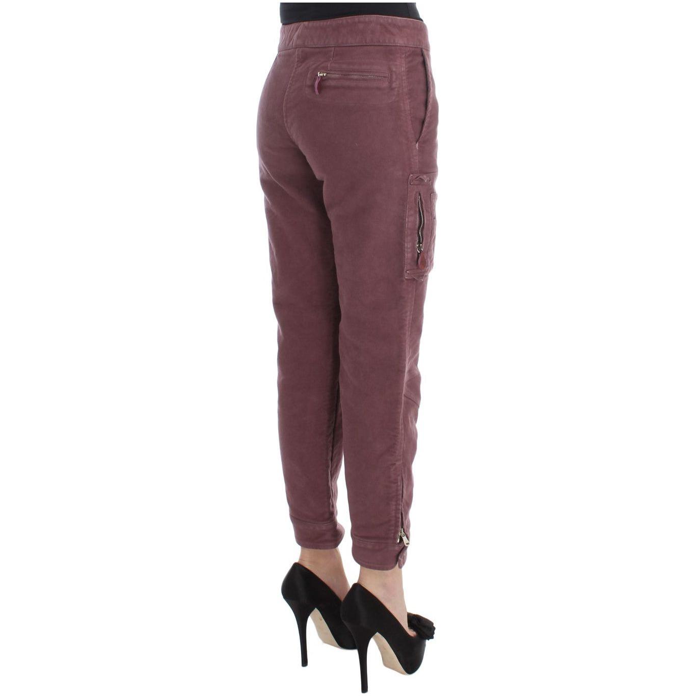 Ermanno Scervino Chic Bordeaux Capri Cropped Cargo Pants Ermanno Scervino