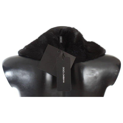 Dolce & Gabbana Black Mink Fur Shoulder Collar Scarf