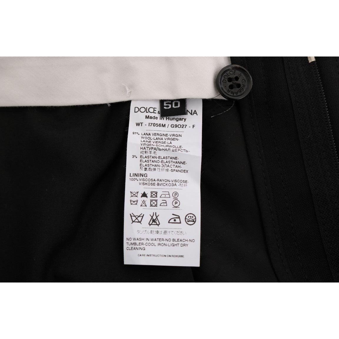 Dolce & Gabbana Elegant Black Striped Straight Fit Dress Pants Dolce & Gabbana