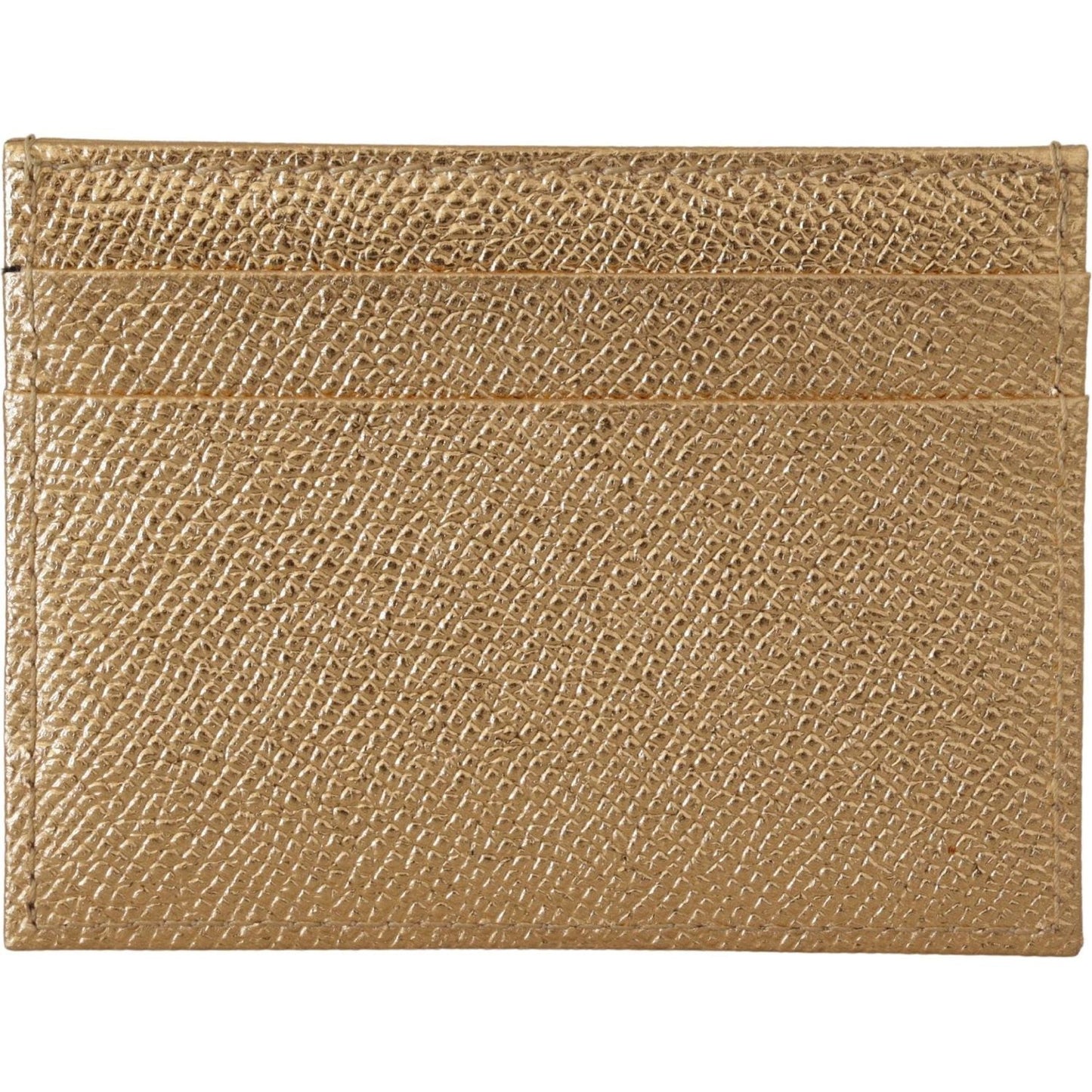 Dolce & Gabbana Elegant Gold Leather Cardholder Dolce & Gabbana