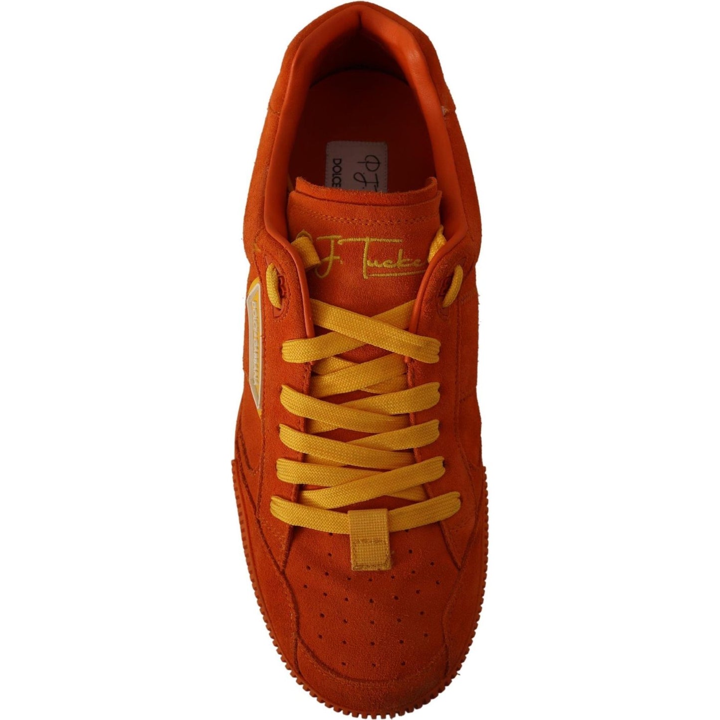 Dolce & Gabbana Orange Suede Italian Sneakers Dolce & Gabbana