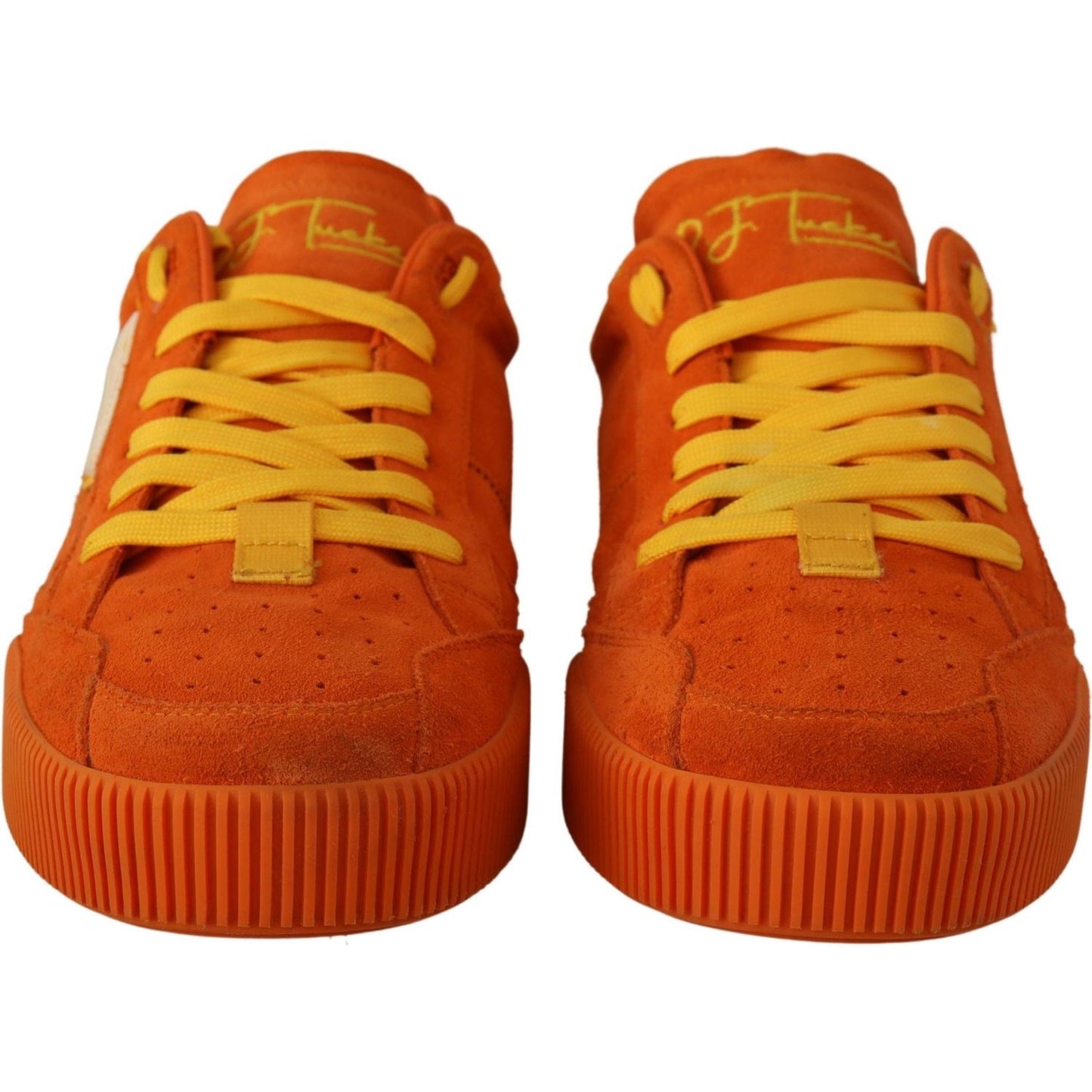 Dolce & Gabbana Orange Suede Italian Sneakers Dolce & Gabbana