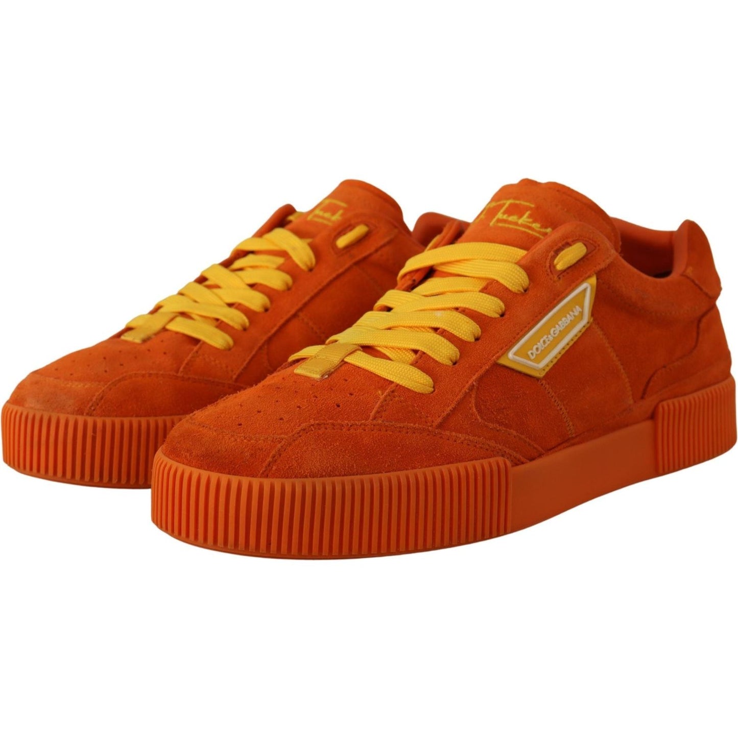 Dolce & Gabbana Orange Suede Italian Sneakers Dolce & Gabbana