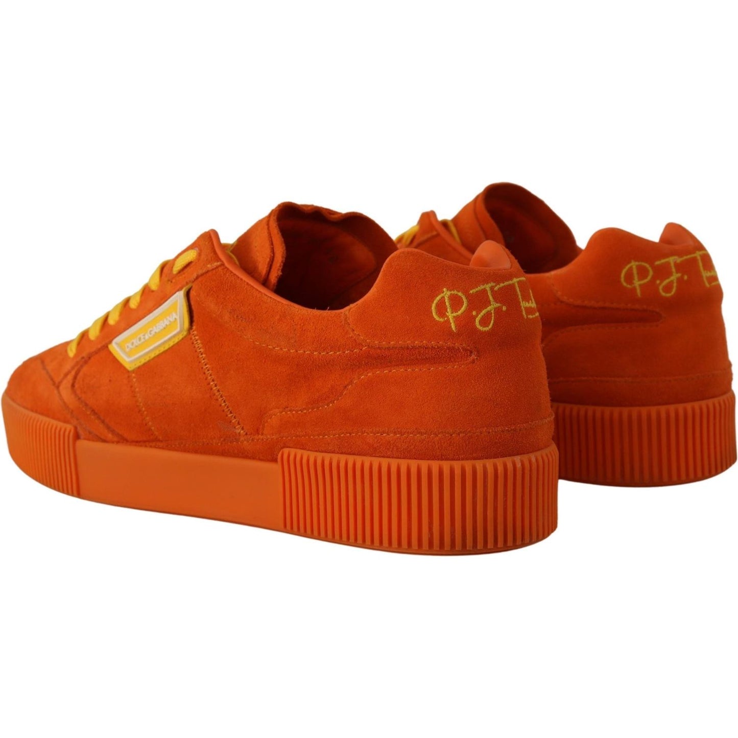 Dolce & Gabbana Orange Suede Italian Sneakers Dolce & Gabbana