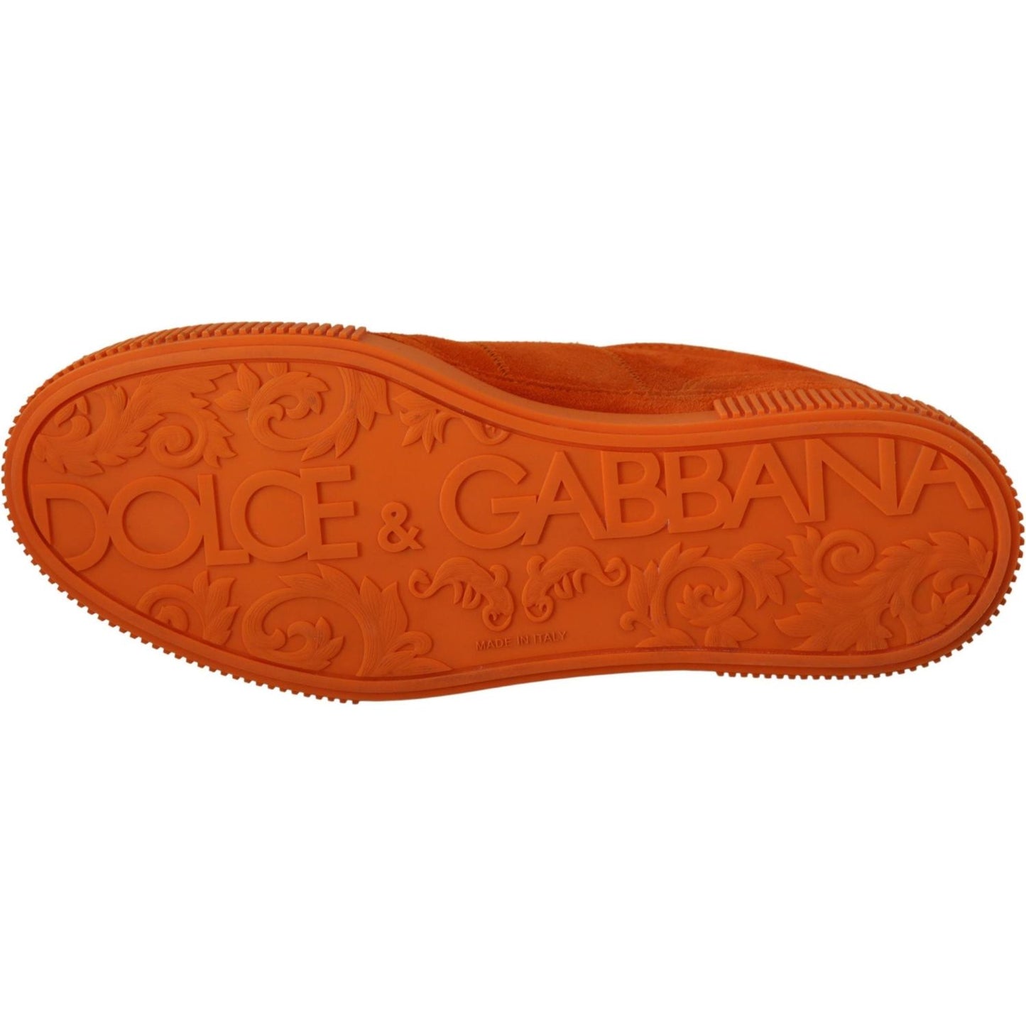 Dolce & Gabbana Orange Suede Italian Sneakers Dolce & Gabbana