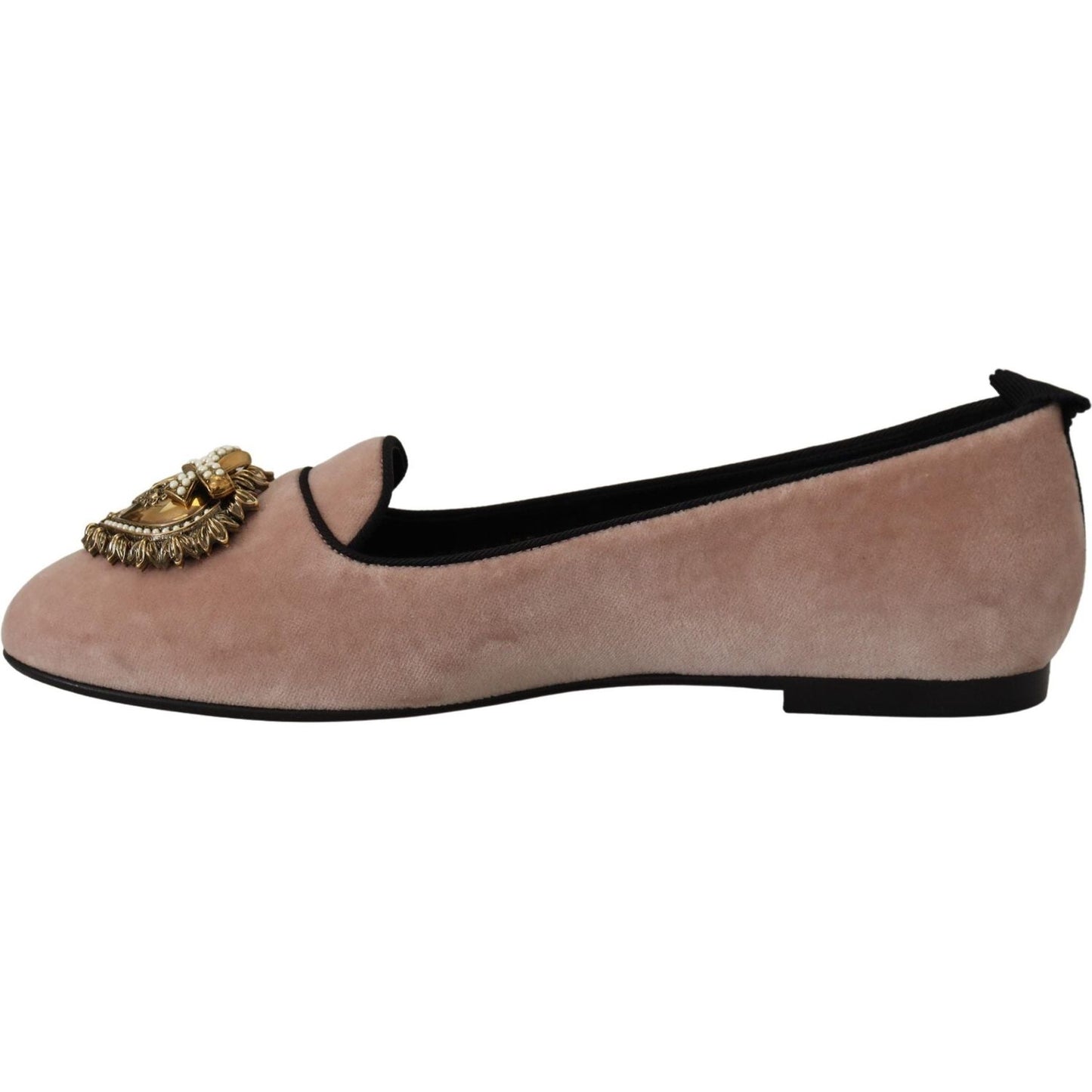 Dolce & Gabbana Elegant Pink Velvet Devotion Loafers Dolce & Gabbana