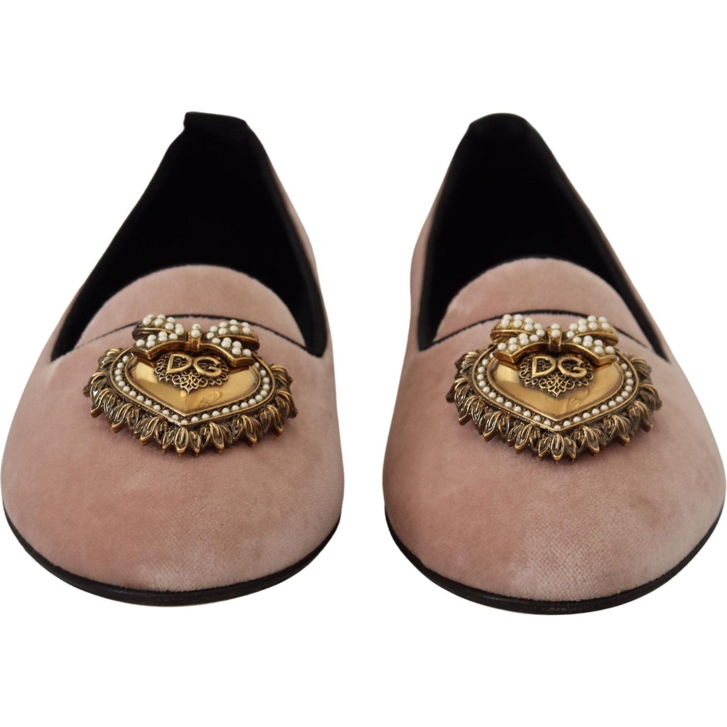 Dolce & Gabbana Elegant Pink Velvet Devotion Loafers Dolce & Gabbana