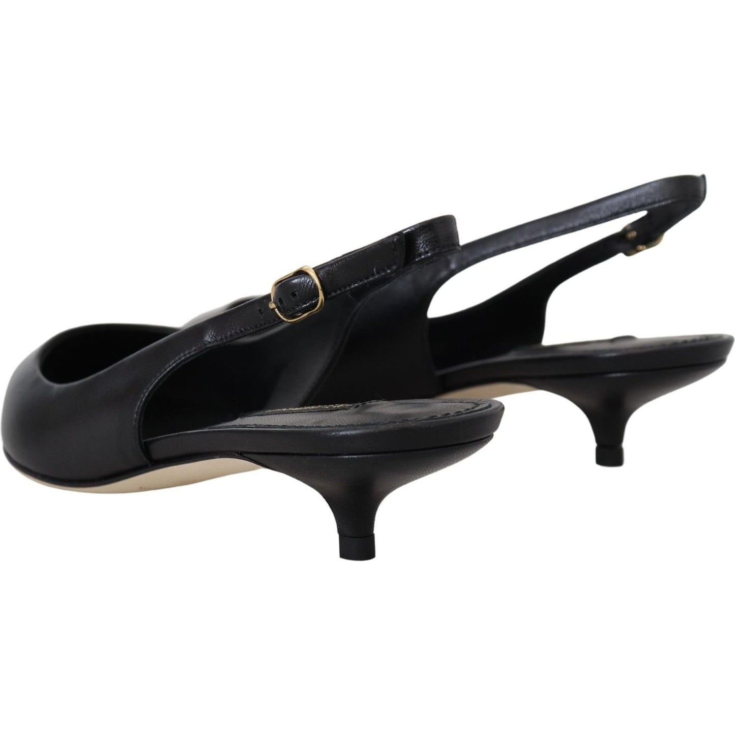 Dolce & Gabbana Elegant Black Leather Slingback Pumps Dolce & Gabbana