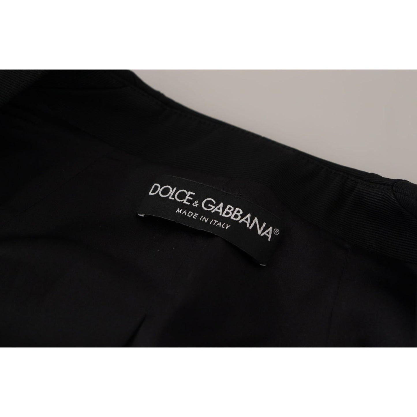 Dolce & Gabbana Sleek Black Snap Jacket with Silk Lining Dolce & Gabbana