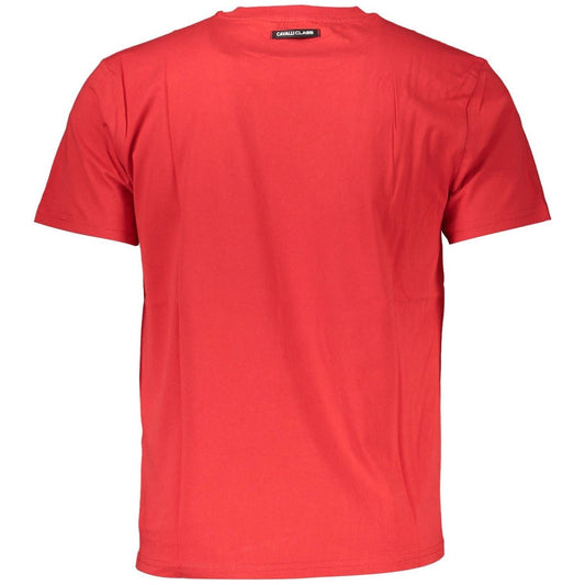 Cavalli Class Red Cotton Men T-Shirt Cavalli Class