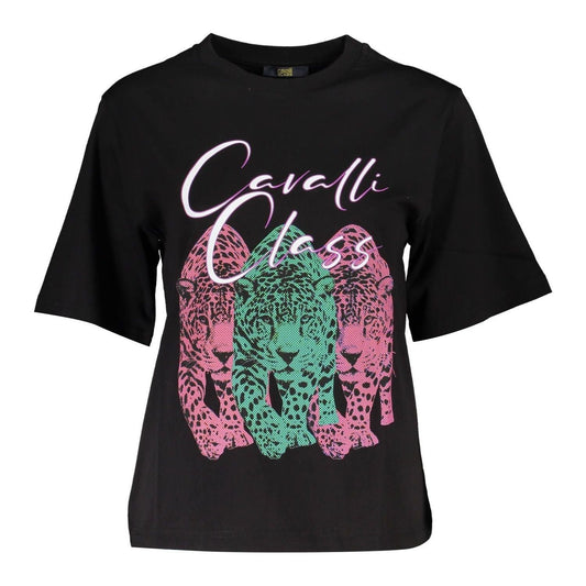 Cavalli Class Black Cotton Women T-Shirt Cavalli Class