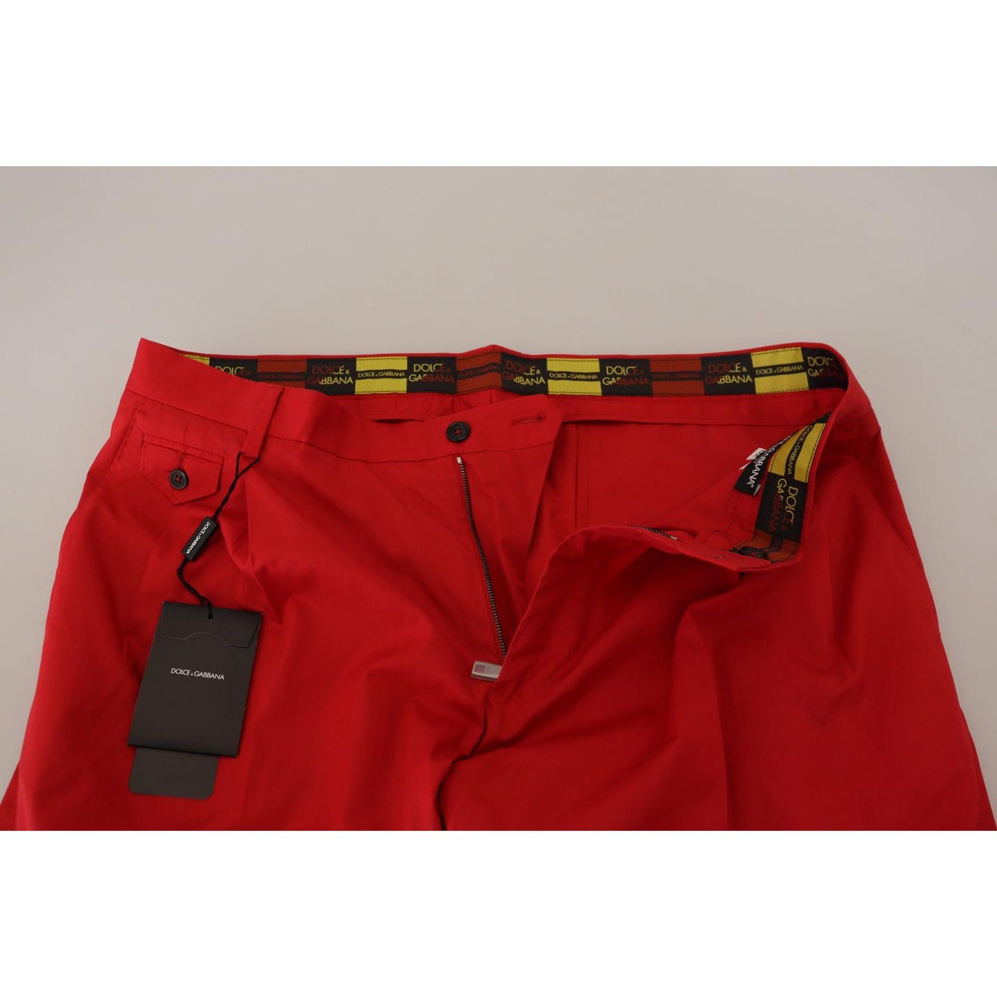 Dolce & Gabbana Elegant Slim Fit Crimson Chinos Dolce & Gabbana