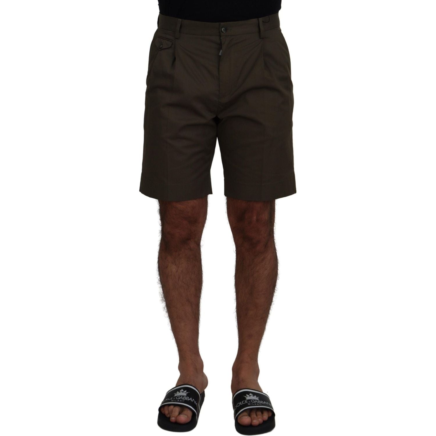 Dolce & Gabbana Green Chinos Cotton Casual Shorts