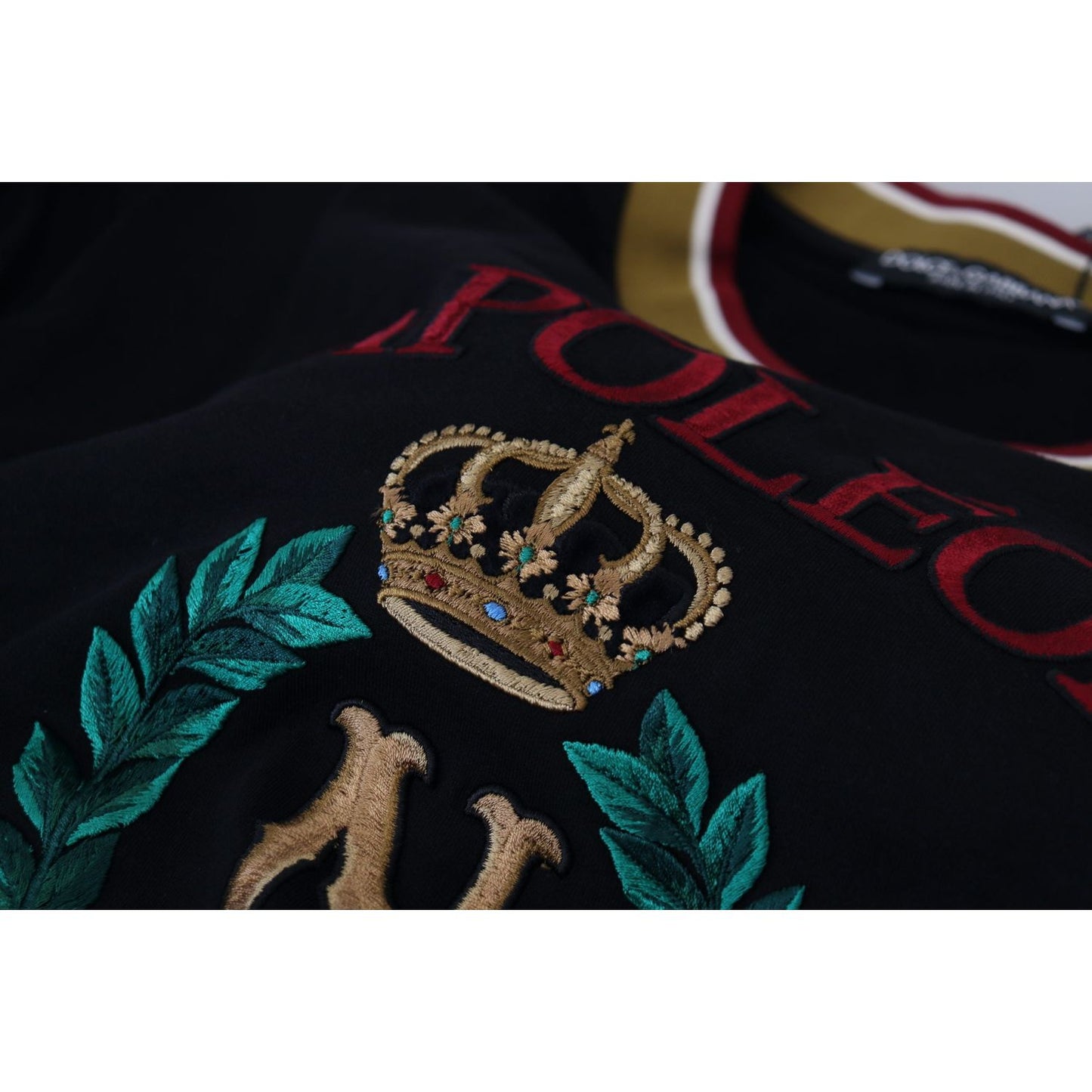 Dolce & Gabbana Iconic Black Cotton Crew Neck Tee Dolce & Gabbana