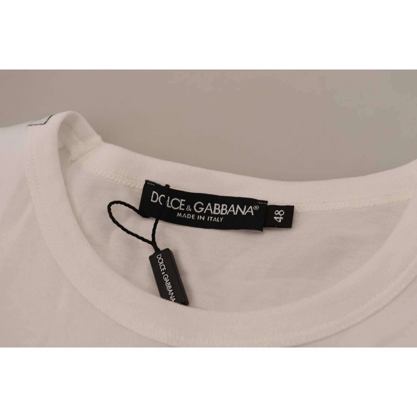 Dolce & Gabbana Elegant White Cotton Tee with DG Chest Pocket Dolce & Gabbana