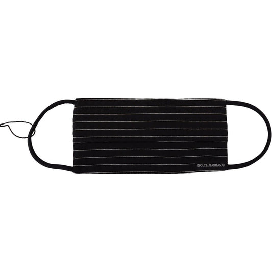 Dolce & Gabbana Black White Stripes Elastic Ear Strap One Size Face Mask