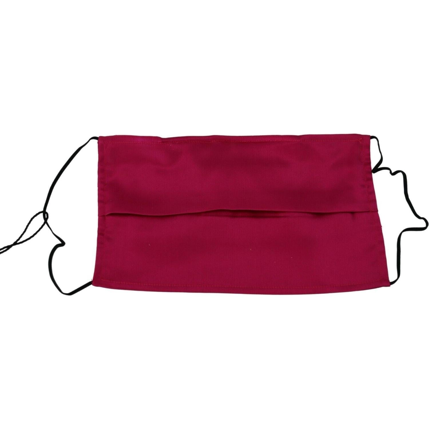 Dolce & Gabbana Maroon Silk Pleated Elastic Ear Strap One Size Face Mask